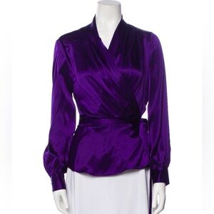 L’AGENCE silk V-Neck blouse